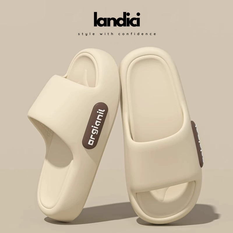 LANDICI Sandal Selop Wanita Karet Sol Lembut Bahan EVA Sandal Selop Pria Sandal Karet Wanita Empuk