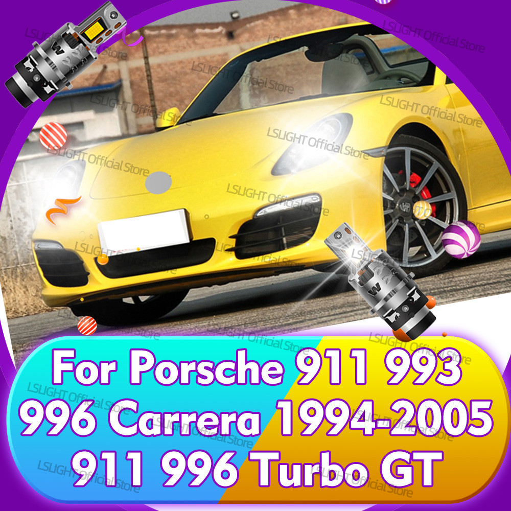 2x For Porse 911 993 996 Carrera 1994-2005 911 996 Turbo GT Copper Tubes Head Lamps 12V LED D2S D2R 