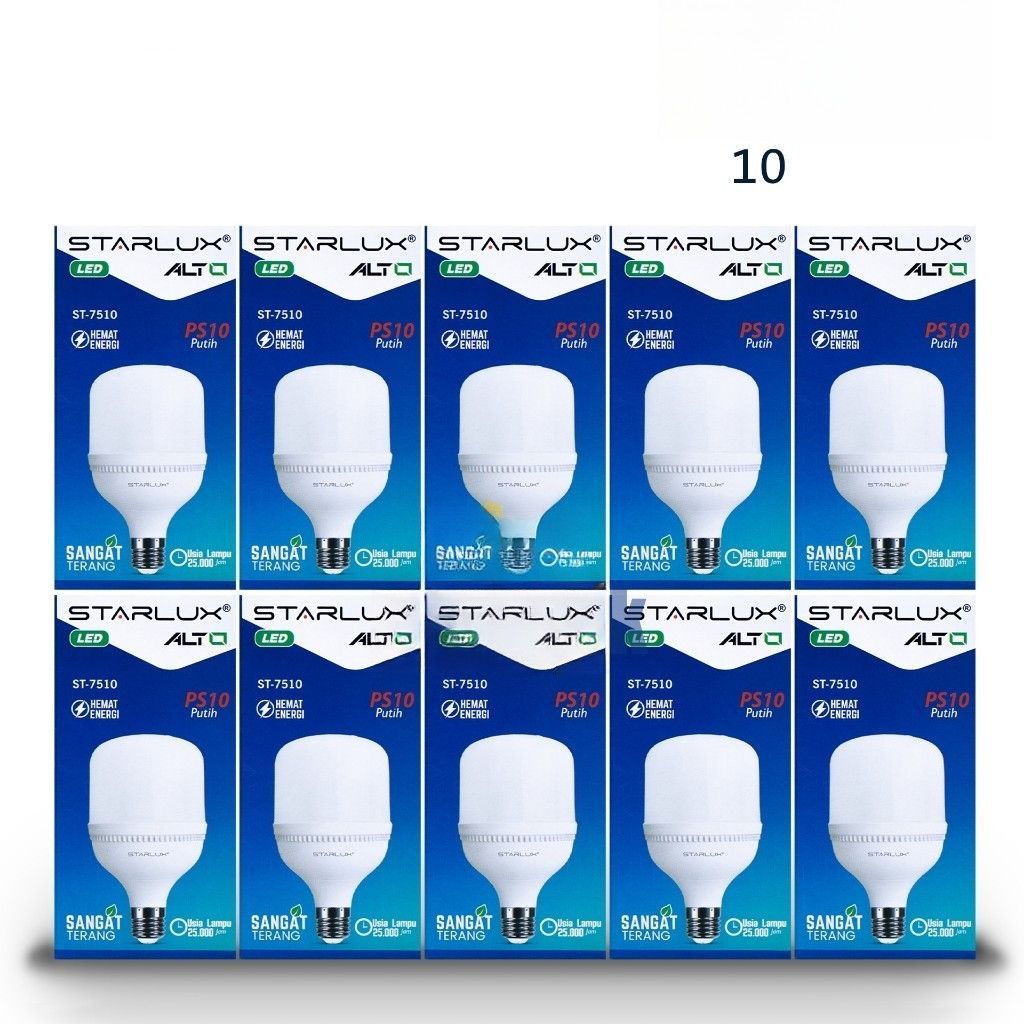 STARLUX ALTO BOHLAM BOLA LAMPU LED 10w 10W 10 Watt 10 WATT LAMPU KAPSUL CAPSULE CAHAYA PUTIH
