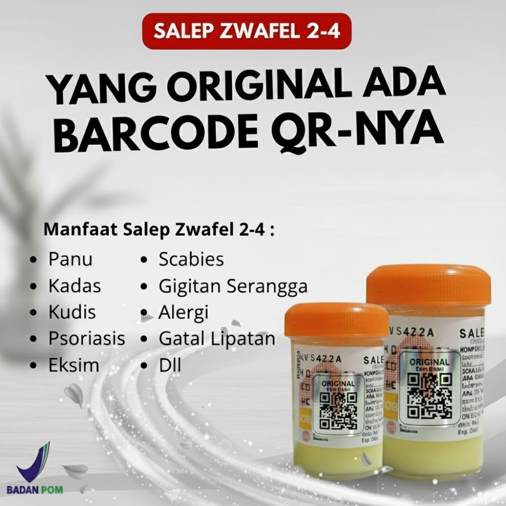 Salep Zwafel 2-4 Original BPOM Obat Kutu Air & Scabies Salep 24 Gatal Selangkangan Eksim Panu Kadas