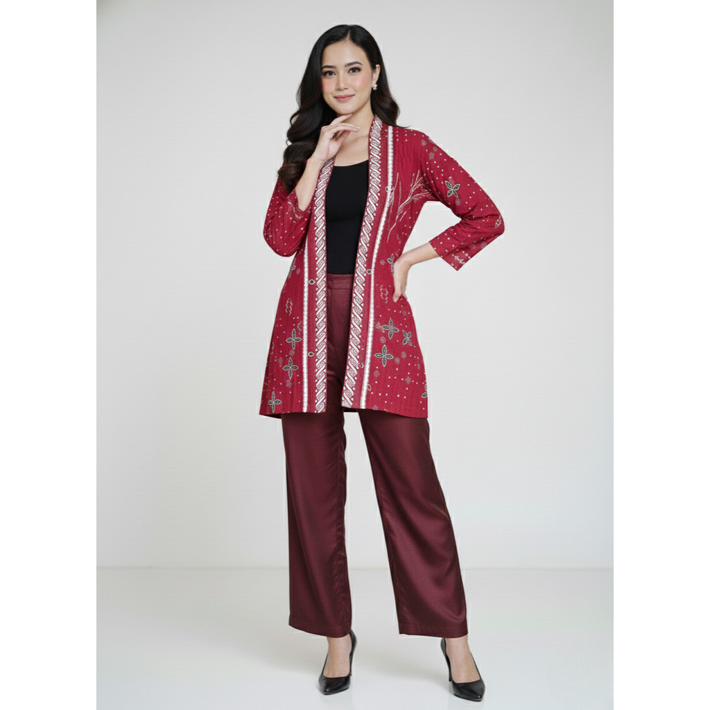 MARGARIA BATIK -  Outer Renata - Atasan Batik Wanita - Outer Batik Wanita Lengan Panjang