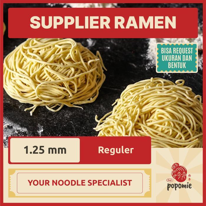 Popomie Ramen Mentah Supplier Restoran Jepang Halal 1000gram 12 Porsi Tanpa Bumbu Sertifikasi HALAL 