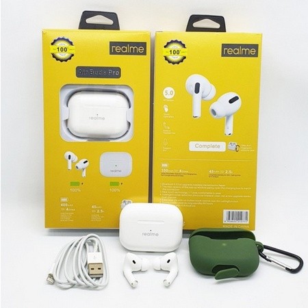 (RoarZone) Realme Air Buds Pro With Case Wireless Earphone 5.0 Headset Bluetooth Gratis Case Kualita