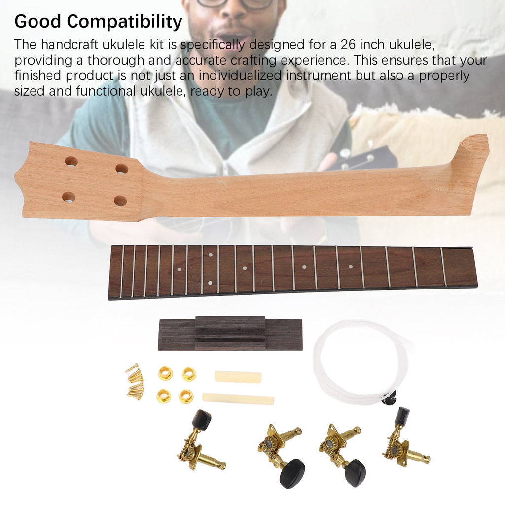 Ukulele Neck Kit Ukulele Accessories Ukulele Neck Kit Ukulele Neck Rosewood Fingerboard String Knob 