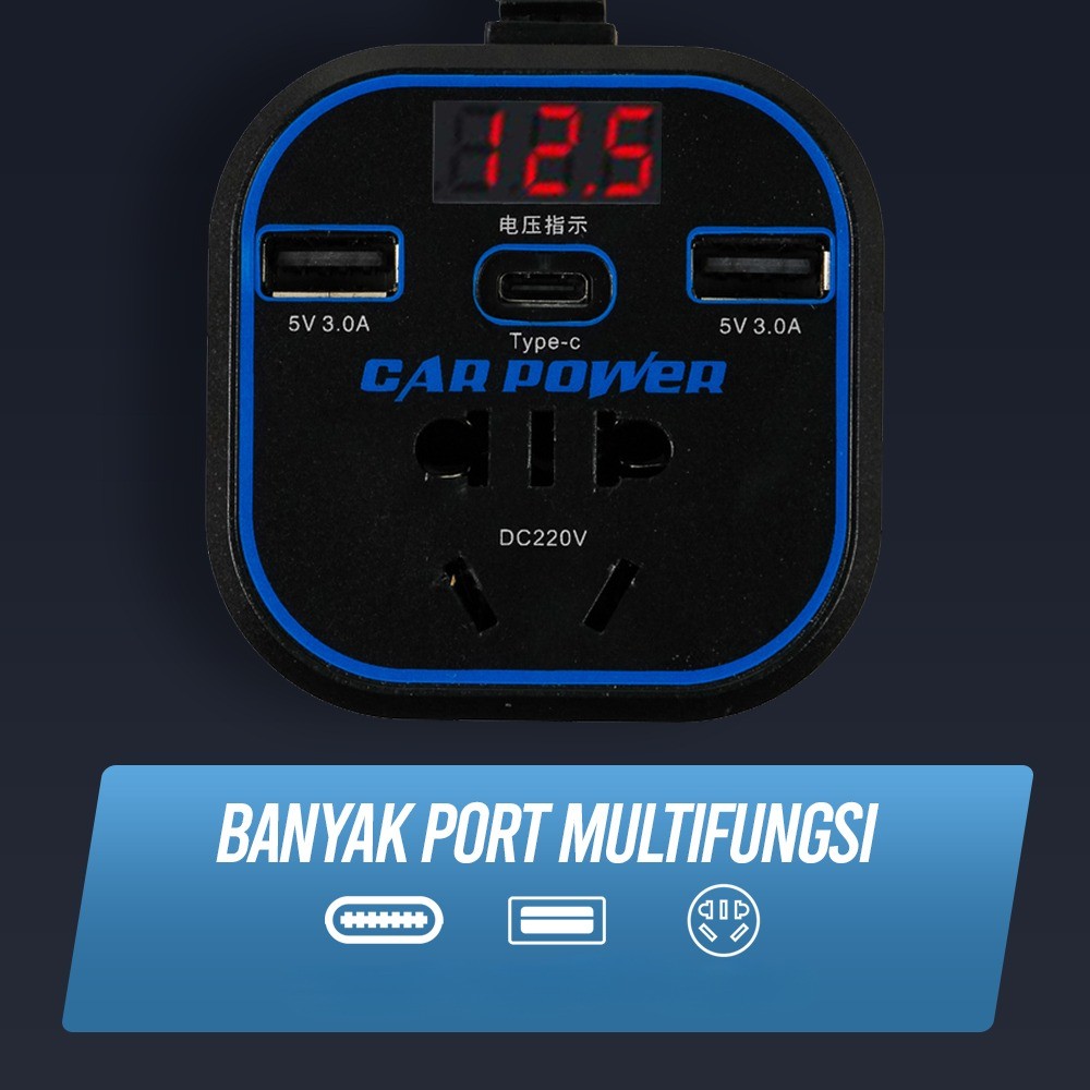 Car Power Inverter DC to DC 12/24V to 110/220V LED Display - Power Inverter 110/220V - Inverter Mobi