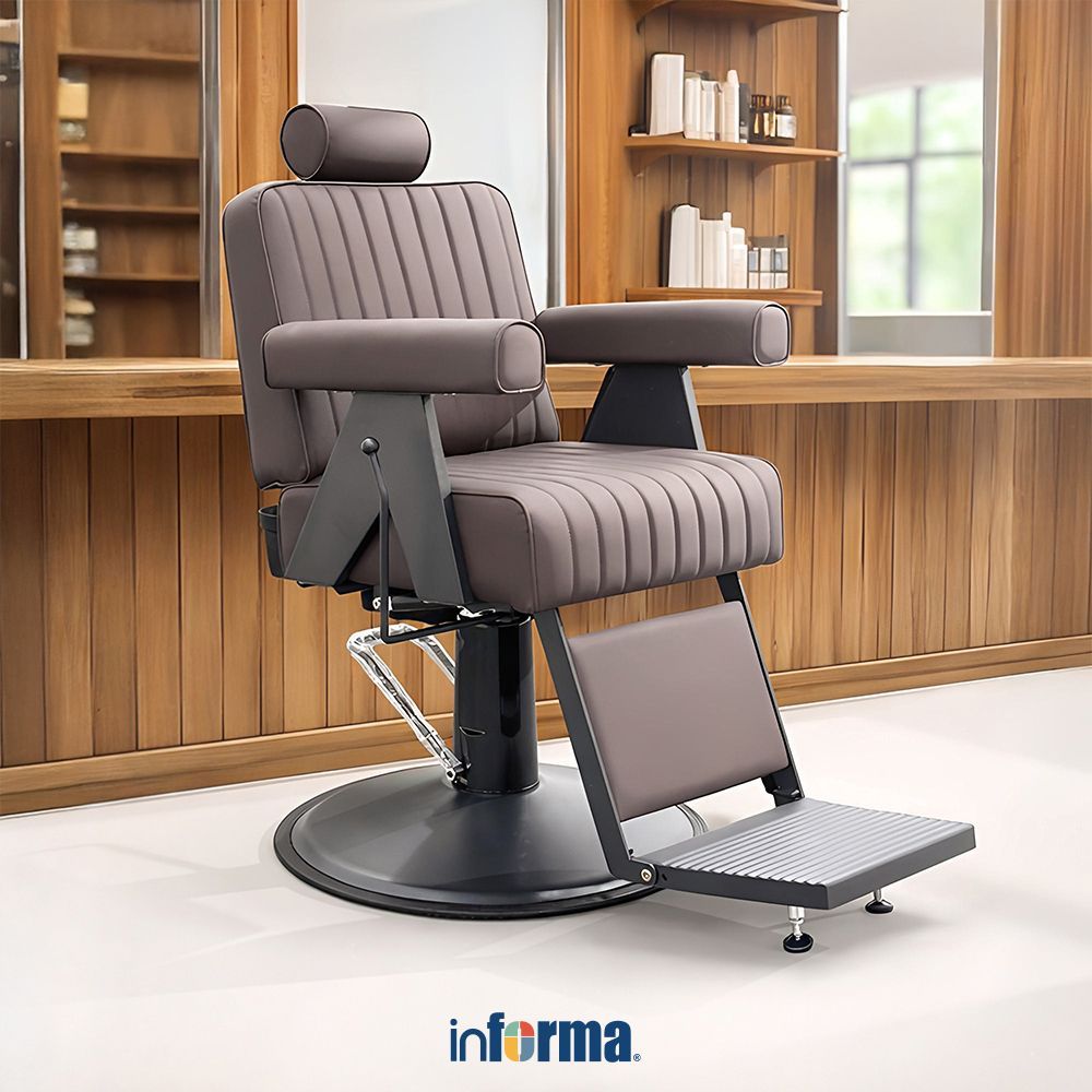 Informa Savario Kursi Salon - Cokelat Tua Saloon Chair Kursi Perawatan Potong Cukur Rambut Tempat Du