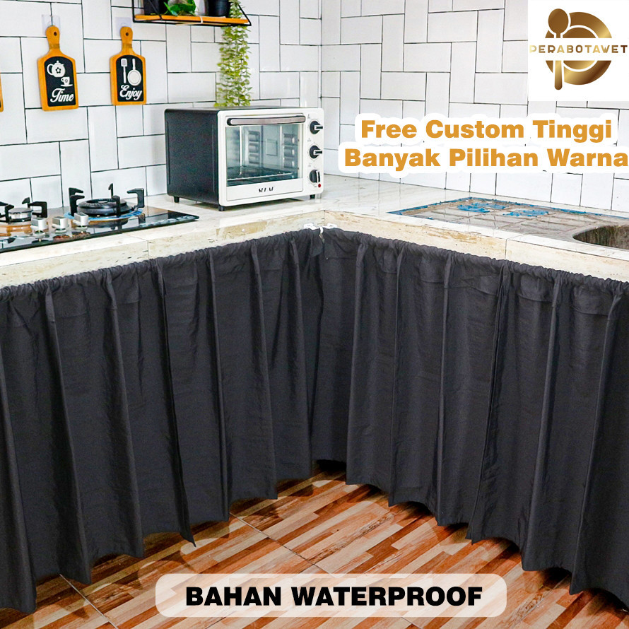 marquiseco - Perabot Awet - Gorden Kolong Dapur Polos Anti Air / Gorden Dapur Waterproof