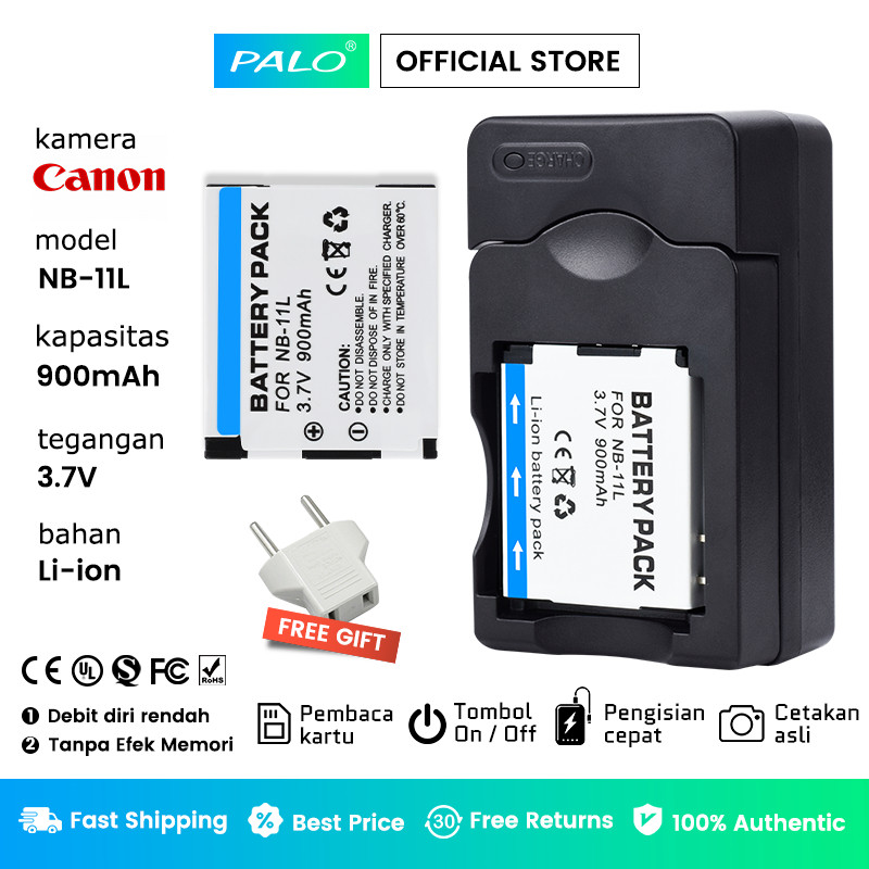 (Vivala) PALO NB-11L NB 11L NB-11LH Baterai Kamera + Pengisi Daya LED untuk Canon PowerShot A2300is 