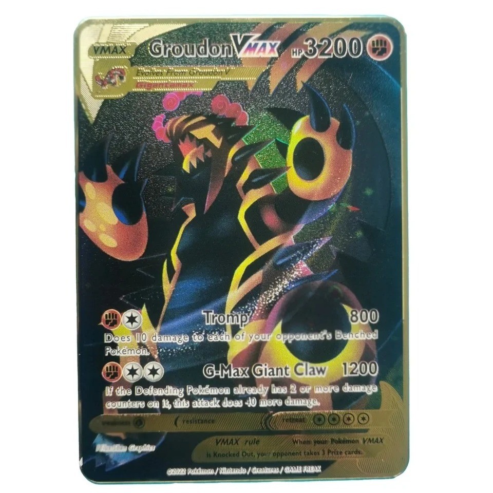 2024 Pokemon English Metal Card Anime Pikau arizard Mewtwo Blastoise Vmax Shiny Letters Game Collect