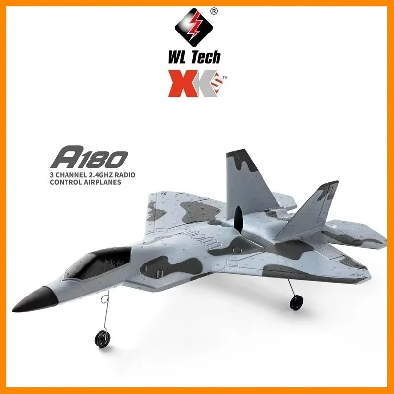 Wltoys Xk A180 Rc Airplane 2.4ghz 3 annel 6-Axis Gyro F22 Raptor Rc Plane Glider Throwing Wingspan F