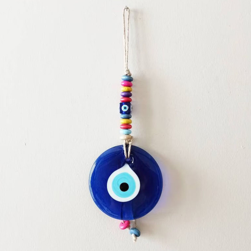 Evil Eye Wall Hanging Lucky Eye Glass Evil Eye Gifts Turkish Eye Nazar House Protection Macrame Deco