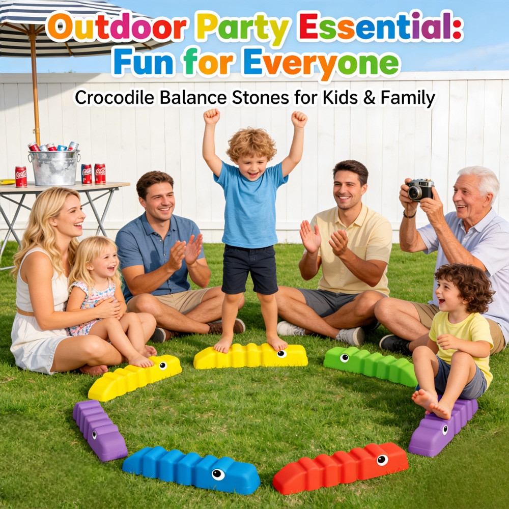 6PCS Anti-slip Wavy Pattern Balance Training Beam, Indoor & Outdoor Kids Gymnastics Fitness Toy, Bal