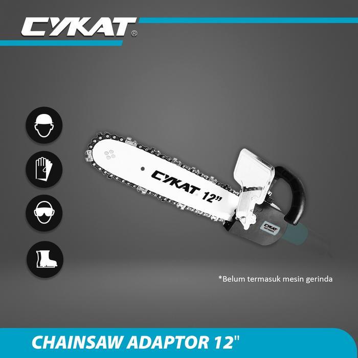 Cykat Chainsaw Adaptor 12" Adapter Konverter Gerinda Menjadi Gergaji Adaptor Mesin Gerinda Menjadi M