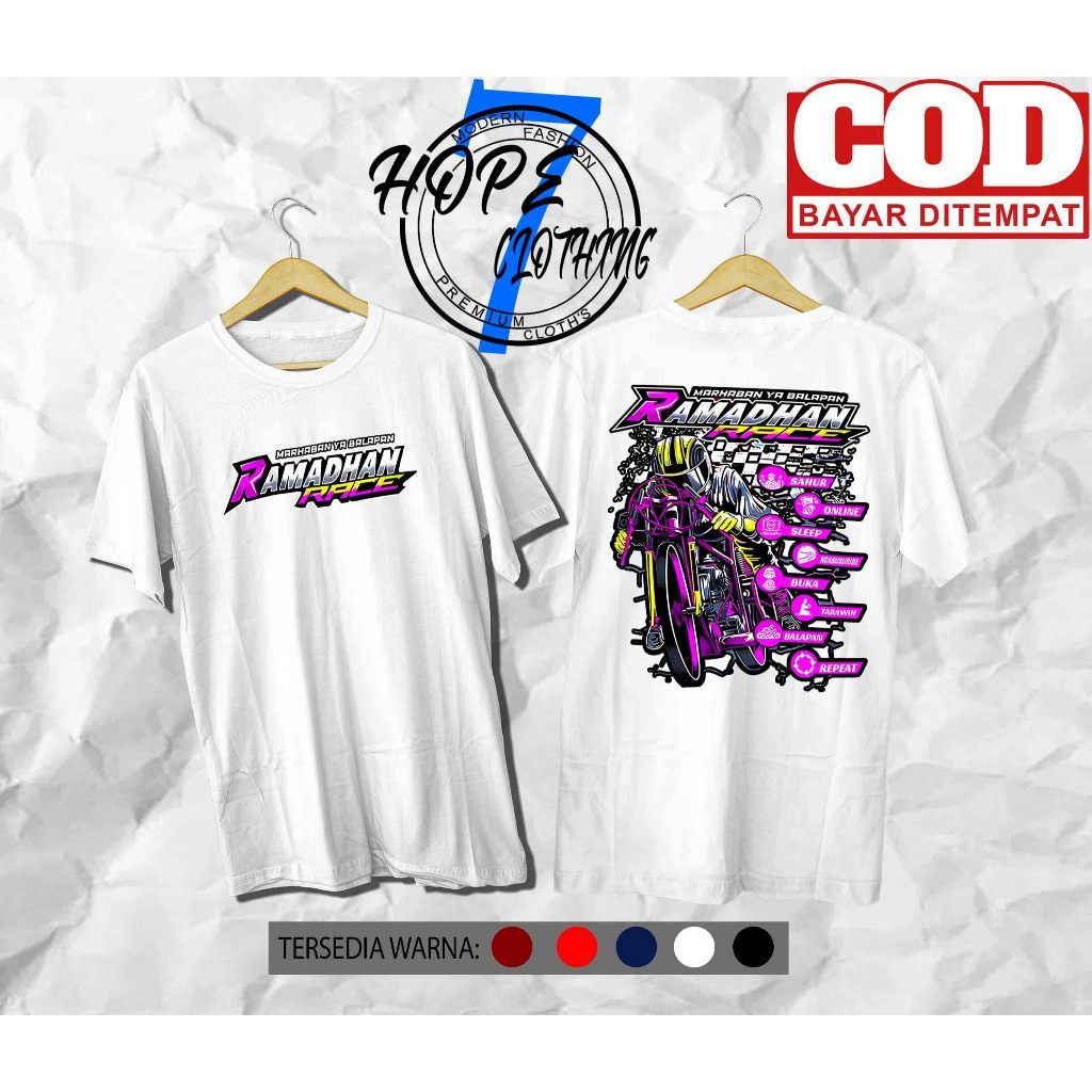COD Kaos Ramadhan Race 2026 Marhaban Ya Balapan Drag Bike Baju Ramadan Race Repeat 1447H Terbaru