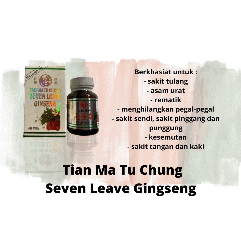 TIAN MA PILL(SEVEN LEAVE GINSENG)~  SEVEN LEAVE GINSENG TIANMAPIL BPOM OBAT NYERI SENDI PEGEL LINU A