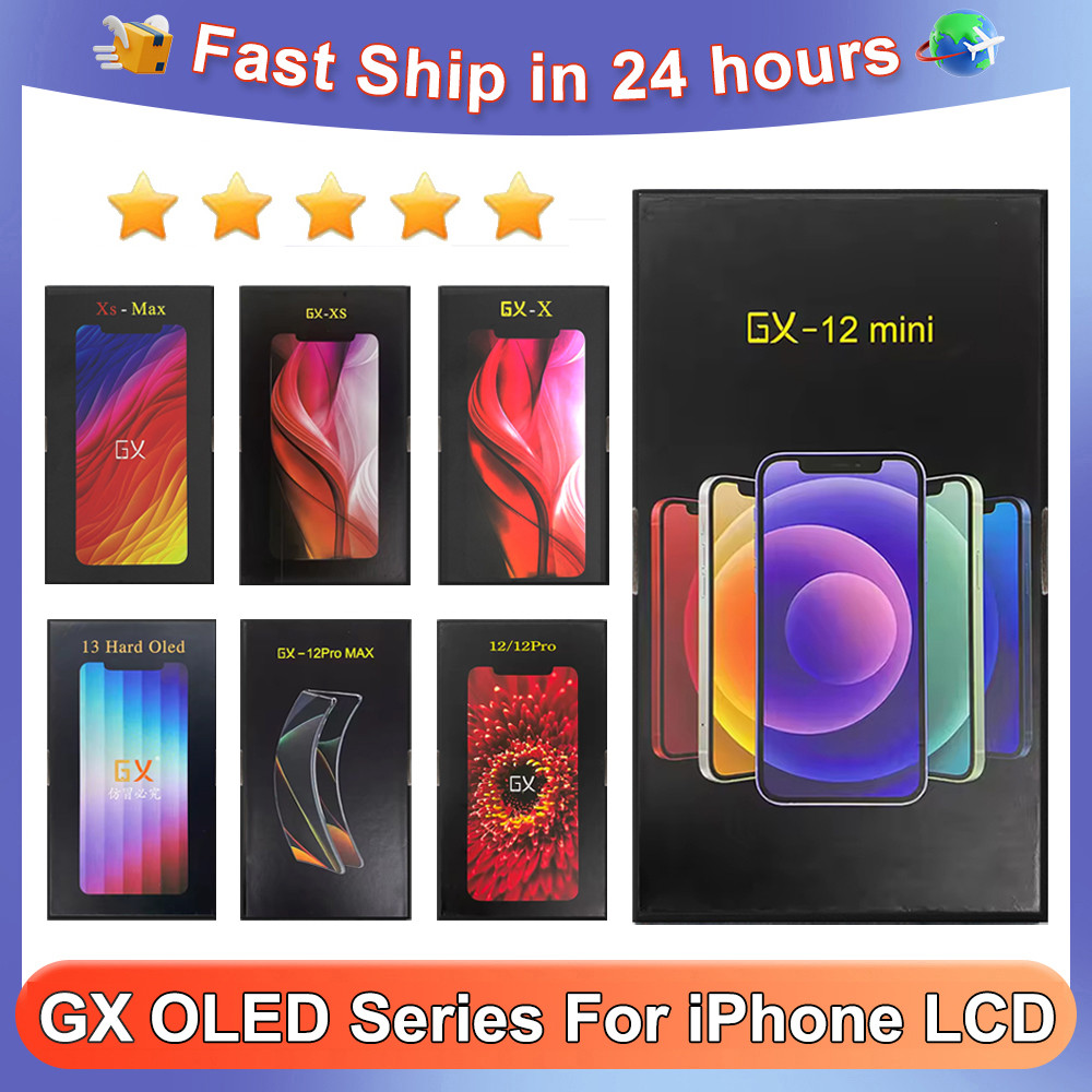 Layar GX OLED LCD Untuk iPhone X XS 11 12 13 14 15 16 Pro Max Plus Mini LCD Display Touch Screen Dig