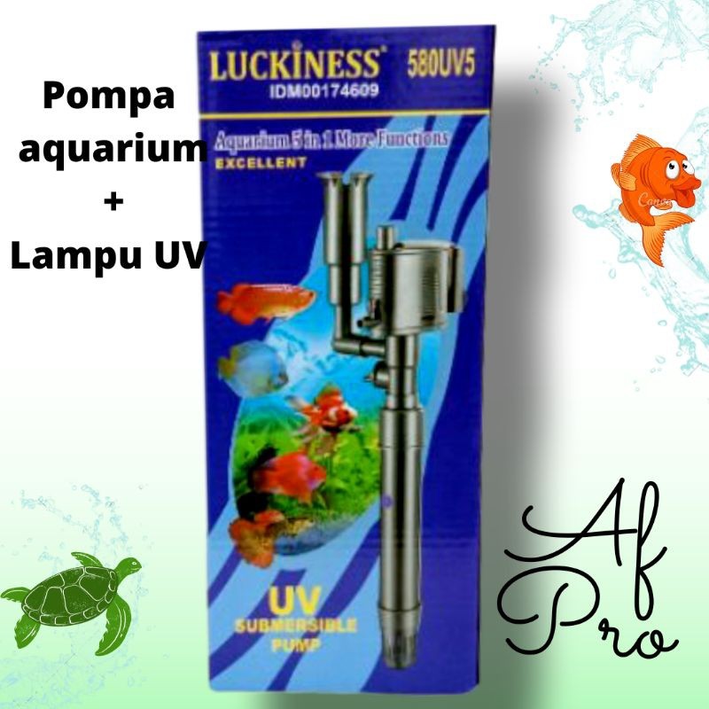 Pompa Aquarium+Lampu UV LUCKINESS 580 UV5 filter aquarium