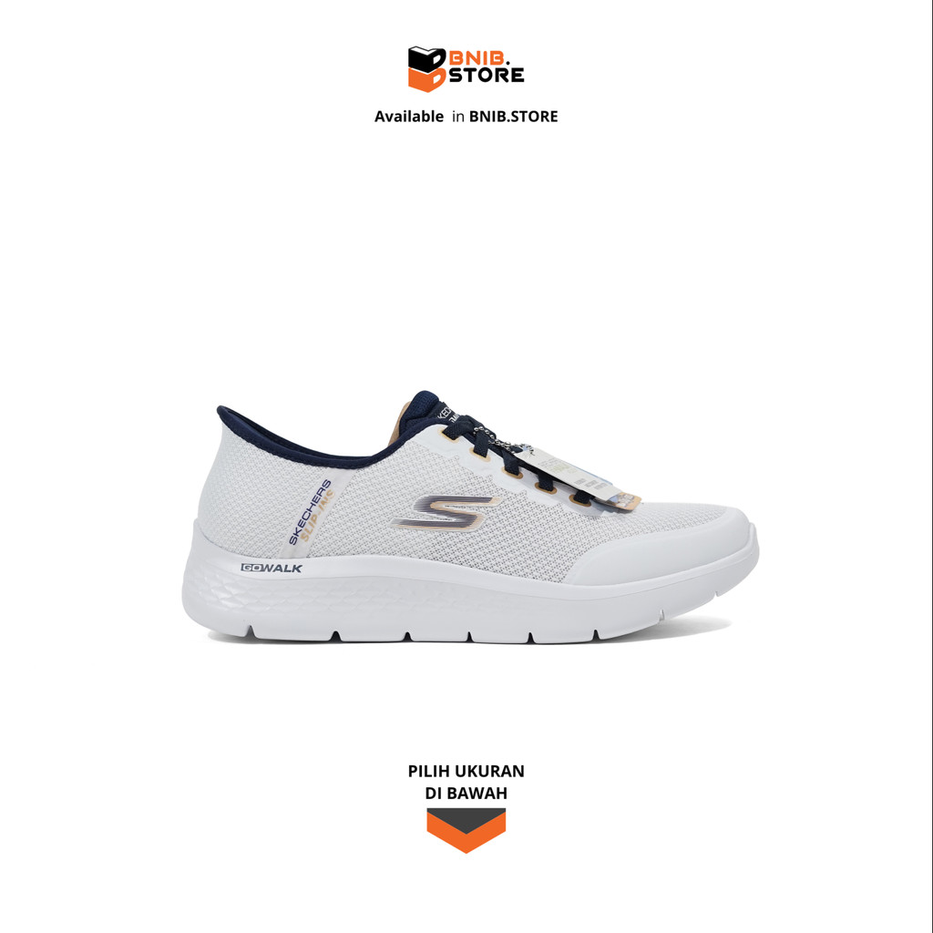 Skechers Sepatu Sneakers Pria Go Walk Flex Netro White Navy [216332WNV] Original