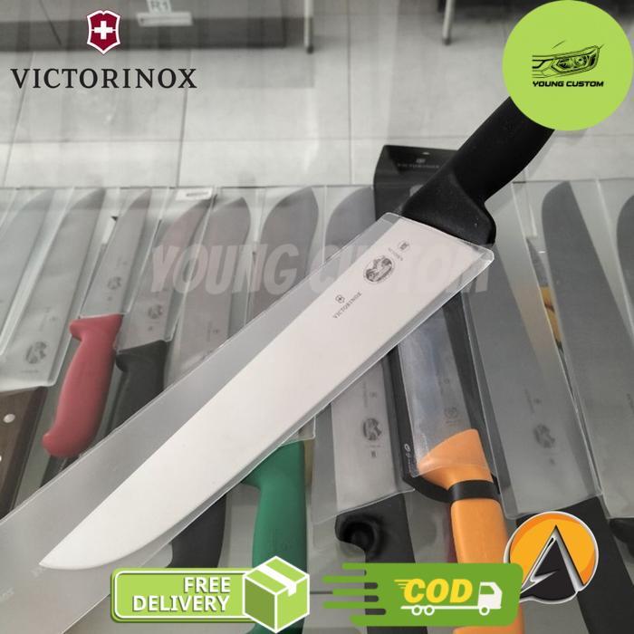 Butcher knife pisau sembelih victorinox 26 cm original 5.5203.26 - Hitam -young