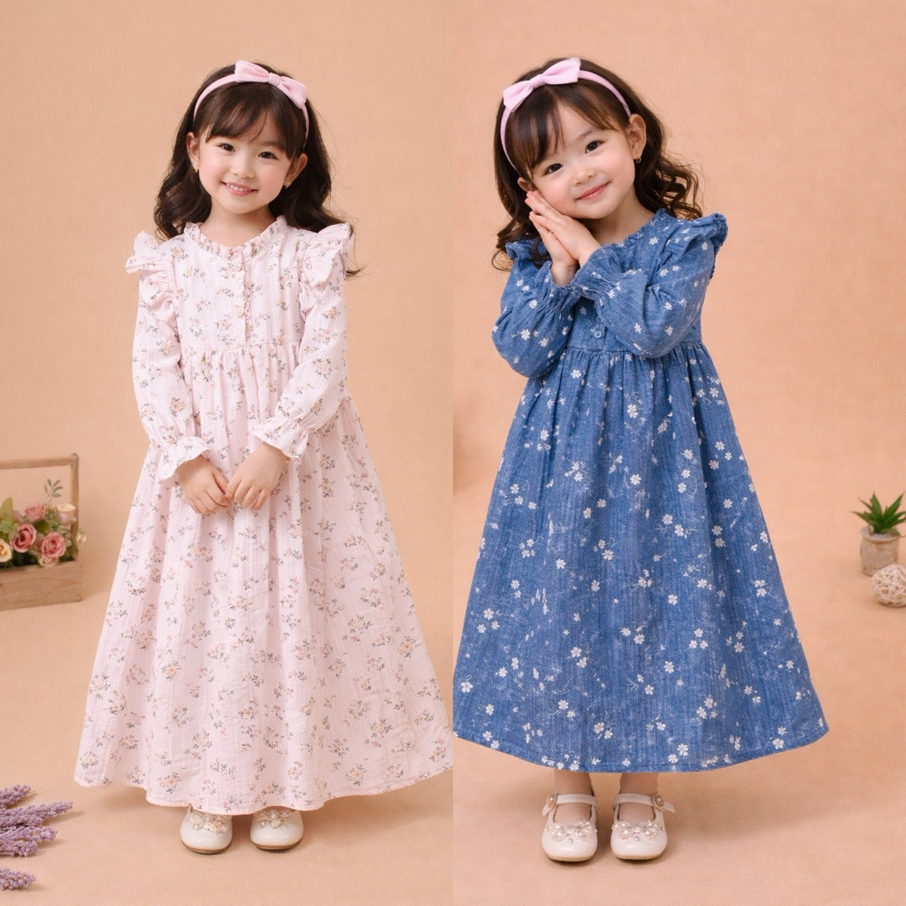 GAMIS KHUMAIRA // gamis anak / gamis lucu / baju anak muslim / baju anak Midnightshine