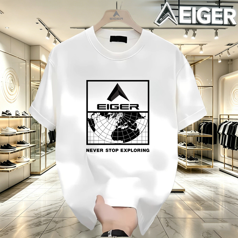 Kaos Eiger Polos Oversize Katun 24S Premium Nyaman Casual Fashion Unisex Pria Wanita