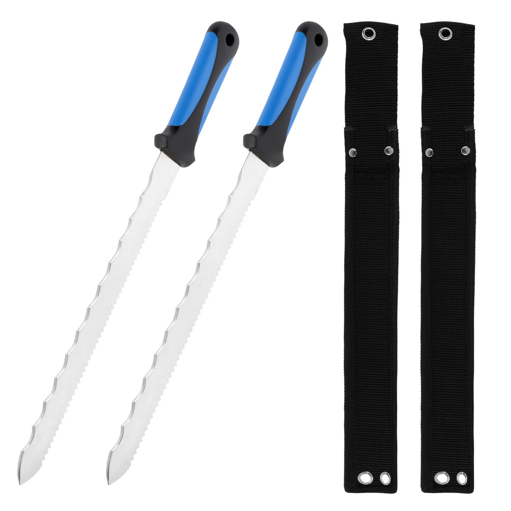 1/2 Pcs Insulation Knife with Sheath Rustproof Double Sided Serrated Duct Knife Tool for Cutting Hea