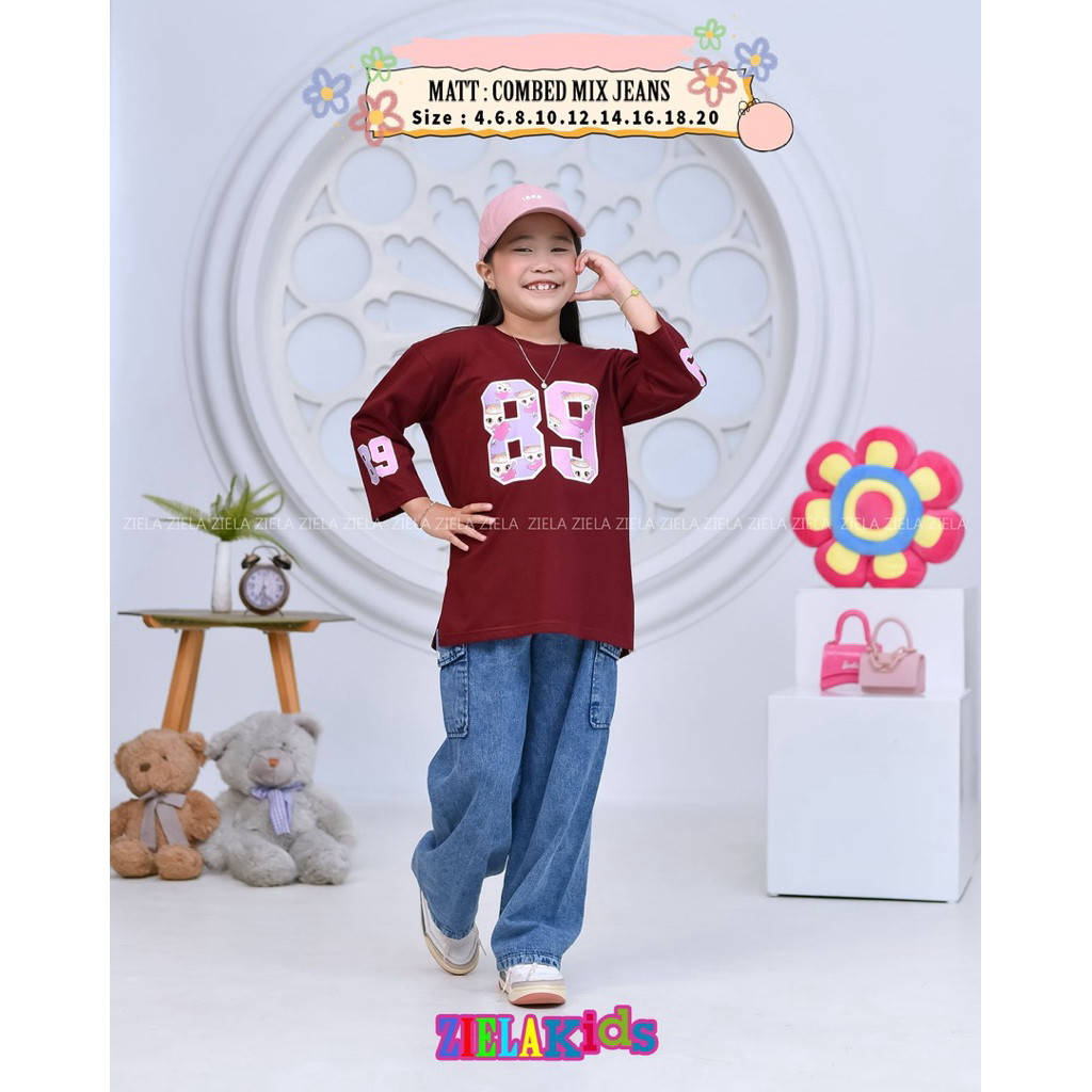 GOPULATOS ZIELA SET CARGO LEVIS ANAK/ONE SET CARGO ANAK PEREMPUAN ORY ZIELA/SET LEVIS ANAK