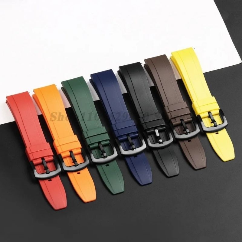 Strap Tali Jam Smartwatch Strap Rubber Silikon Melengkung 20mm 22mm