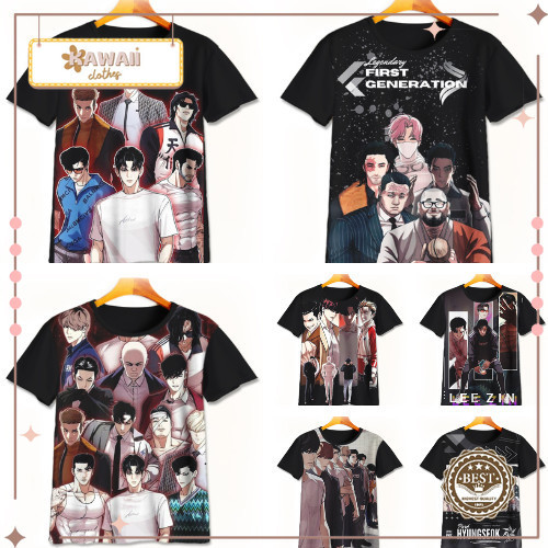 Kaos Lookism 3D Keren | Kaos Animasi Lookism | Baju Lookism Murah Untuk Anak Umur 1-12 Tahun - Kawai