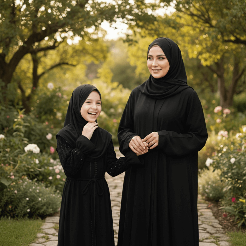 Abaya Couple Ibu Anak Lebaran 2026 Kids Terbaru Putih Premium Hitam Gamis Remaja Mewah Mom Muslim