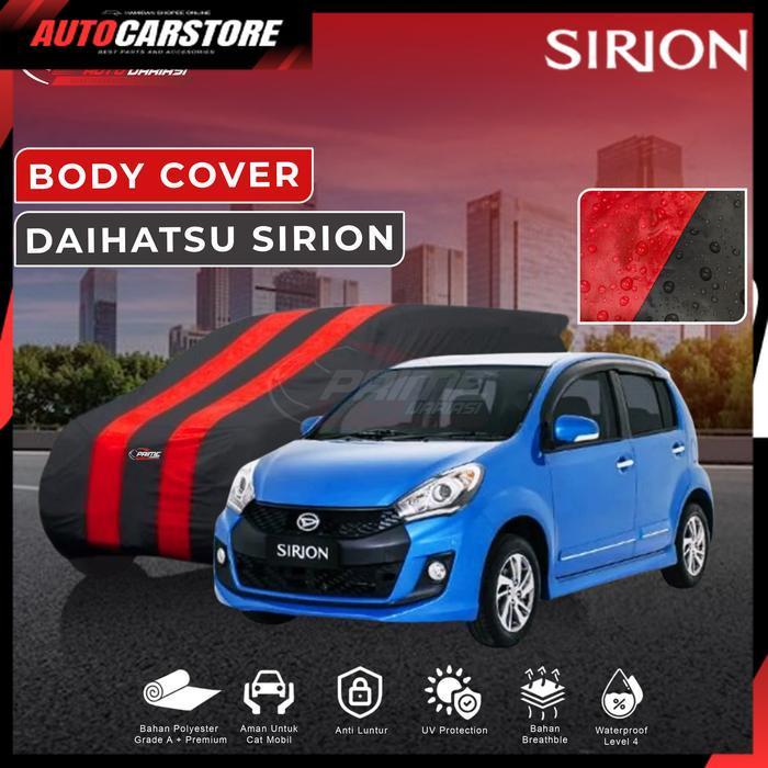 [ ACSports ] Body Cover 2 Warna Sarung Mobil 2 Warna - Daihatsu Sirion - Hitam List Merah
