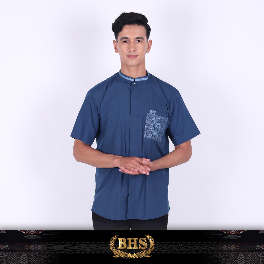 Baju Koko BHS Cosmo Hassan Navy