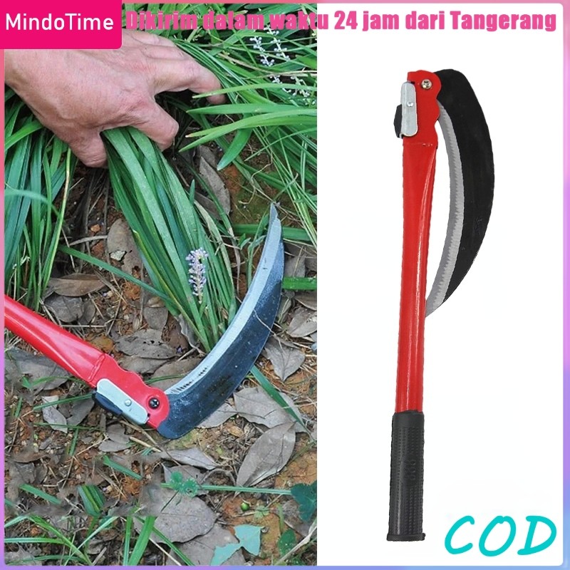 Sabit Lipat Panjang Portabel | Sabit Baja Kuat Sabit Arit Tani | Alat Kebun Potong Rumput & Pemangka