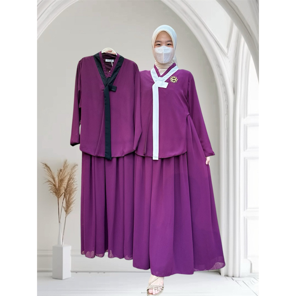 JIHEN HANBOK DRESS GAMIS TERBARU 2026 CANTIK DAN KEKINIAN GIES BUTIK OUTFIT GAMIS MODERN