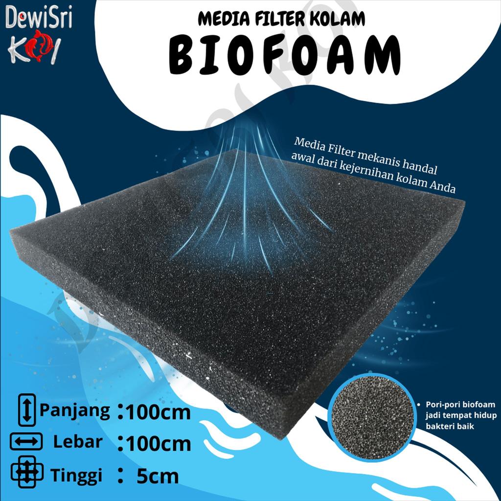 Biofoam Filter Aquarium Kolam Koi 100x100x5 cm – Busa Filter Mekanis Media Penyaring Air
