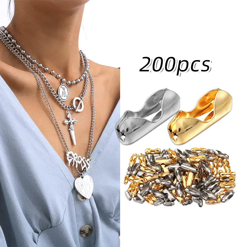 200pcs Pengait Kalung Rantai Biji Lada Biji Bambu / Kaitan Biji Lada / Hook Kapsul Kait / Biji Lada 