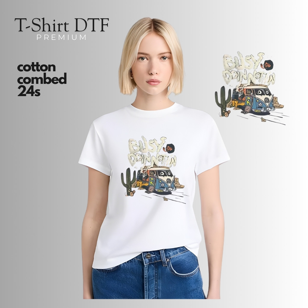 NEXWEAR Kaos Distro Premium DTF Motif  VW COMBI Kaos Distro Unisex Dewasa