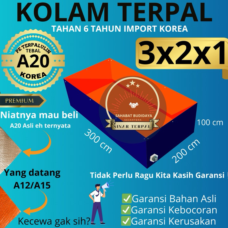 GOSTORE - Kolam Terpal  Terpal Kolam Terpal Kotak  Budidadya Ikan Lele , Nila , Gurame, Patin, Belut