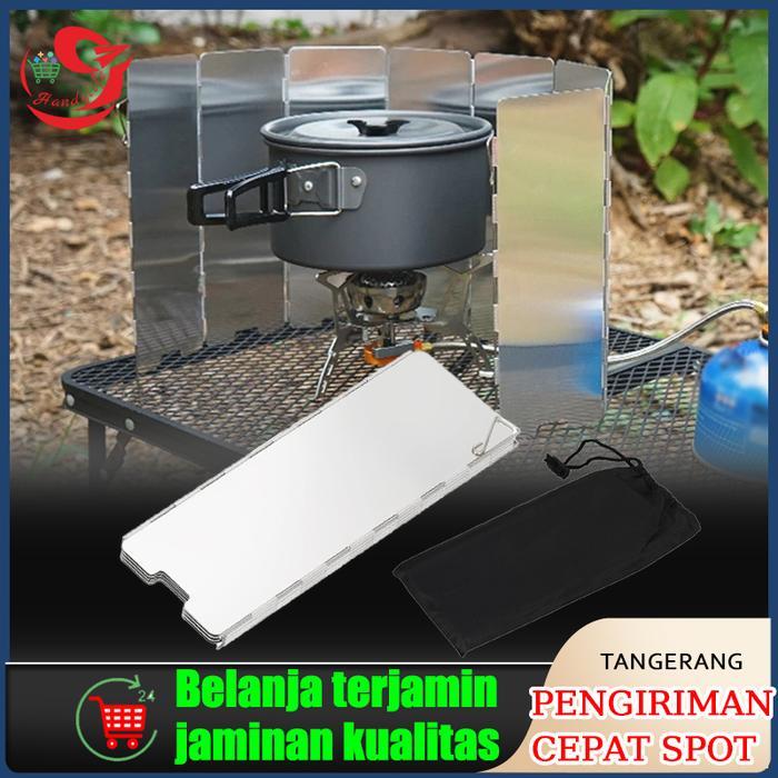Windshield Penahan Penutup Angin Kompor Gunung Camping/ Plat Penahan Angin Kompor Camping Stove
