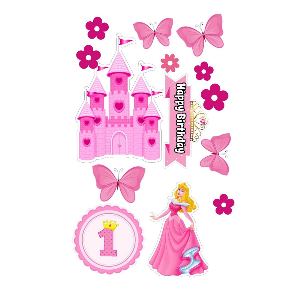 Topper Cake Princess Disney Custom Nama Karakter | Topper AURORA Disney Princess