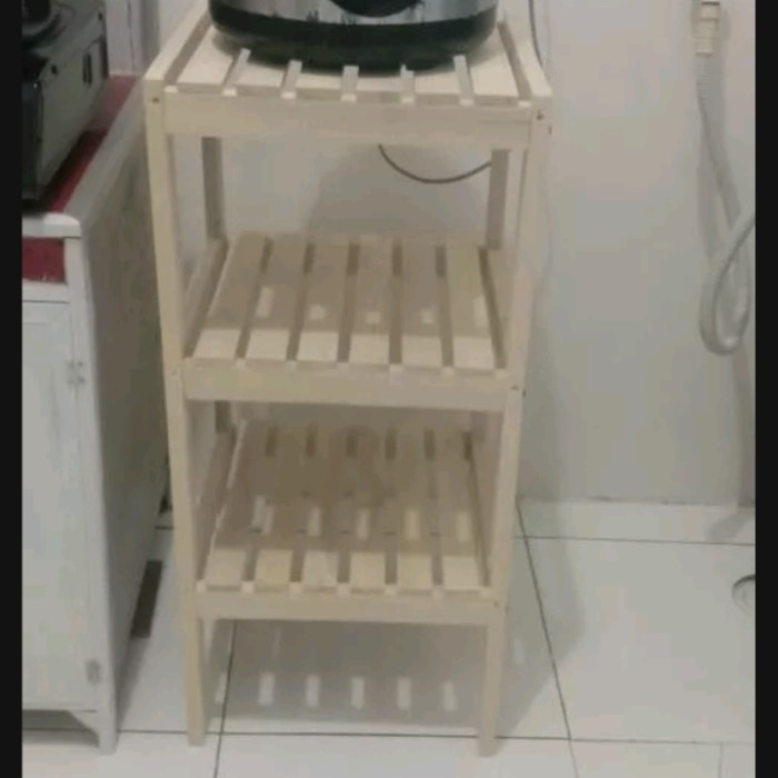 Rak sepatu rak buku rak aquarium rak serbaguna kayu 3 susun Minimalis