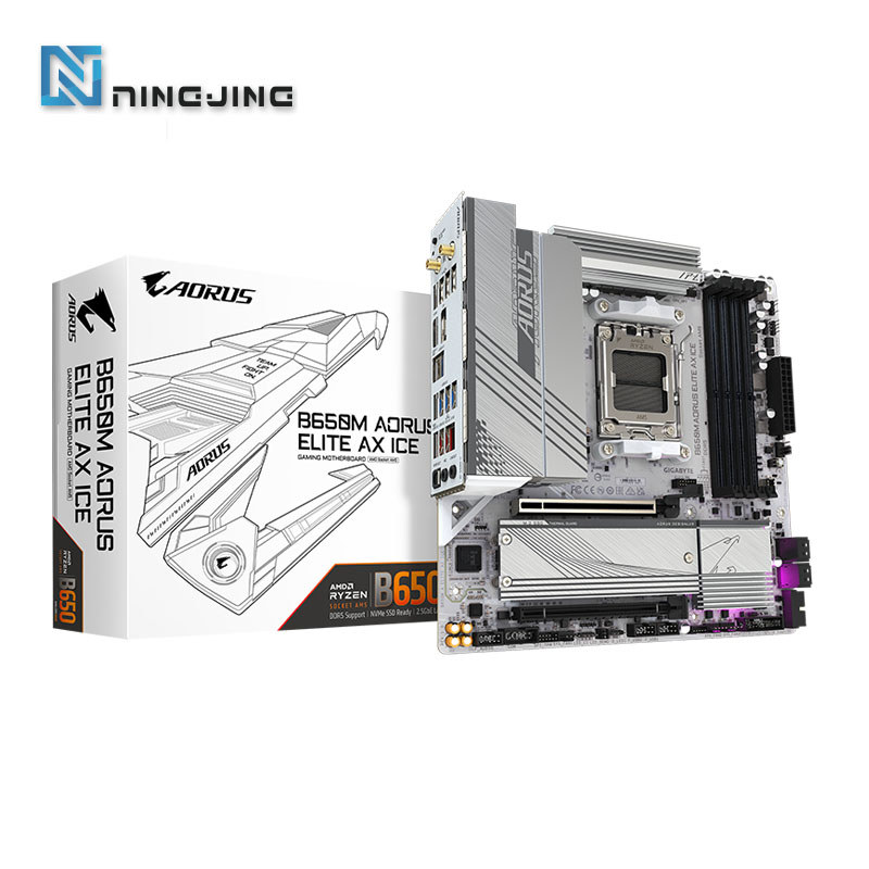 GIGABYTE New B650M AORUS ELITE AX ICE Micro-ATX AMD B650 DDR5 192GB DDR5 8000 (OC) MHz M.2 Wi-Fi 6E 