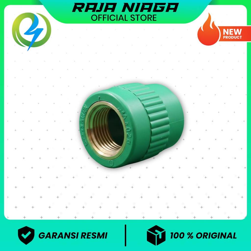 SOK DRAT DALAM SETENGAH 1/2" PPR WAVIN. SAMBUNGAN PIPA PPR