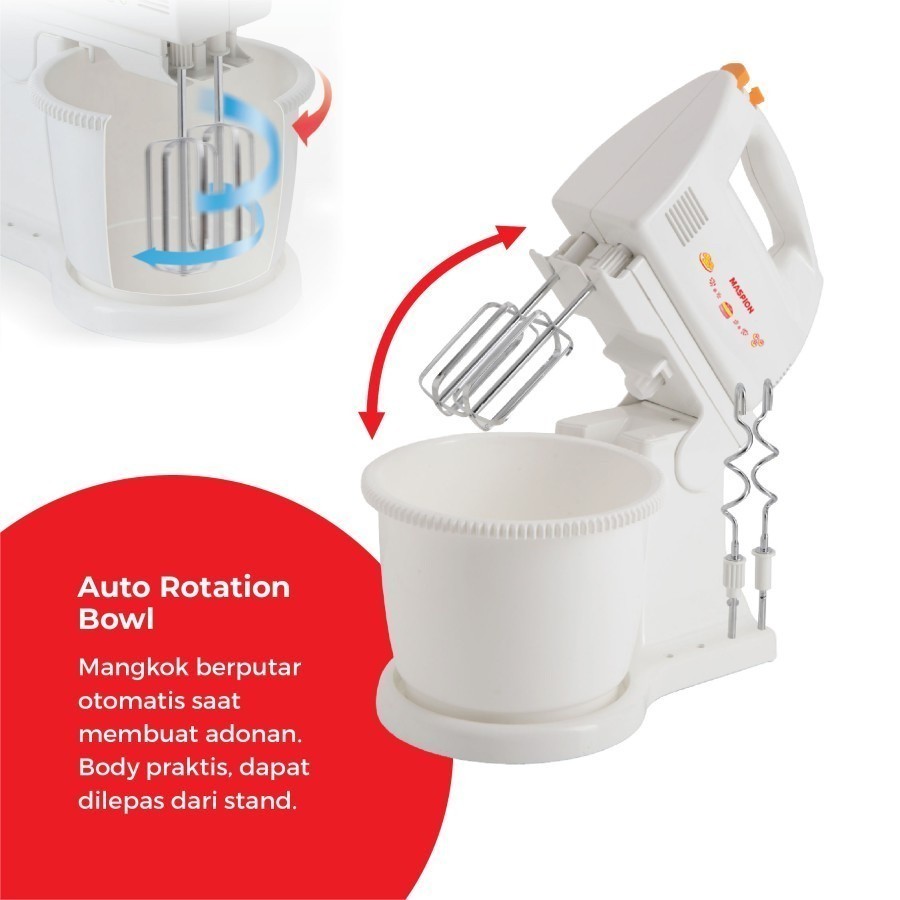 MASPION STAND MIXER MT 1140 MIXER/MT1140/MT-1140/MIXER DUDUK/MIXER ORIGINAL MASPION/GARANSI RESMI