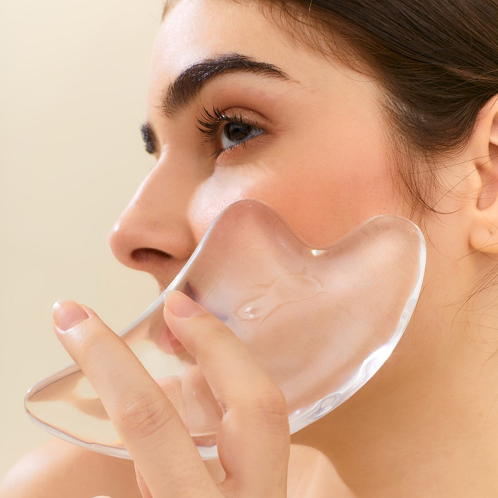 Resin Wajah Gua Sha Alat Pijat Kesehatan Harian Bentuk V Crystal