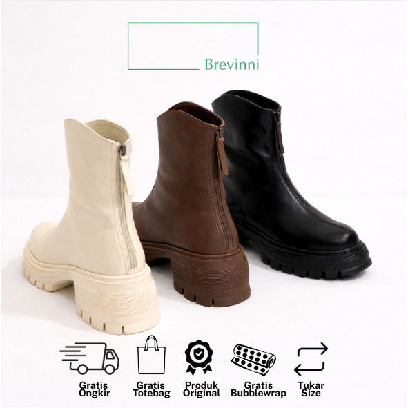 Brevinni Avery Boots || Sepatu Boots Wanita Premium Quality || Boots Korea || Boots Chunky || Boots 