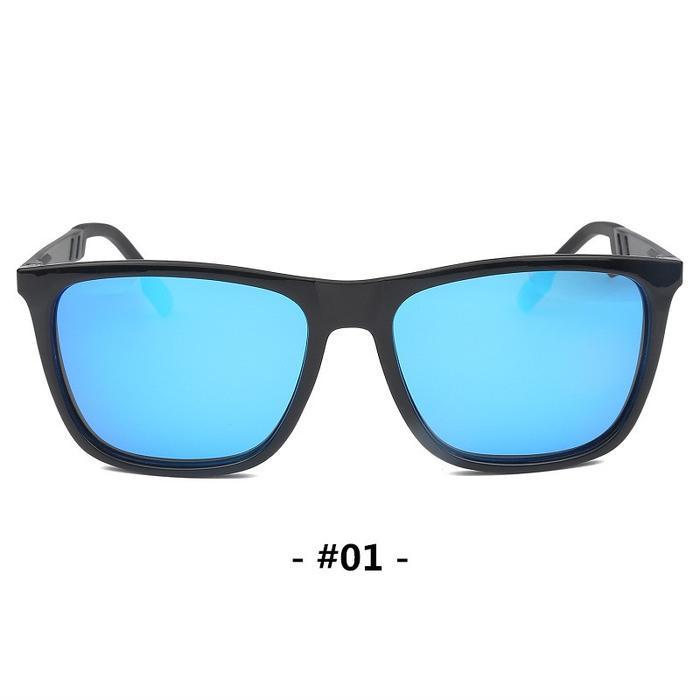 berkahlistrik store BITZEN Kacamata Hitam Pria Polarized Frame Lensa Sunglasses UV400 Eyewear - Biru