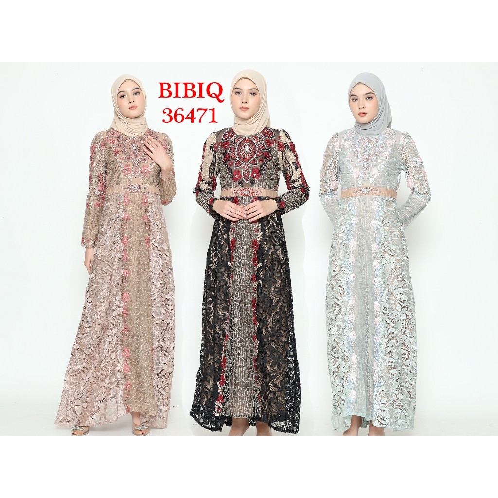 Gamis Pesta Baju Muslim Mewah Bahan Brokat 36471