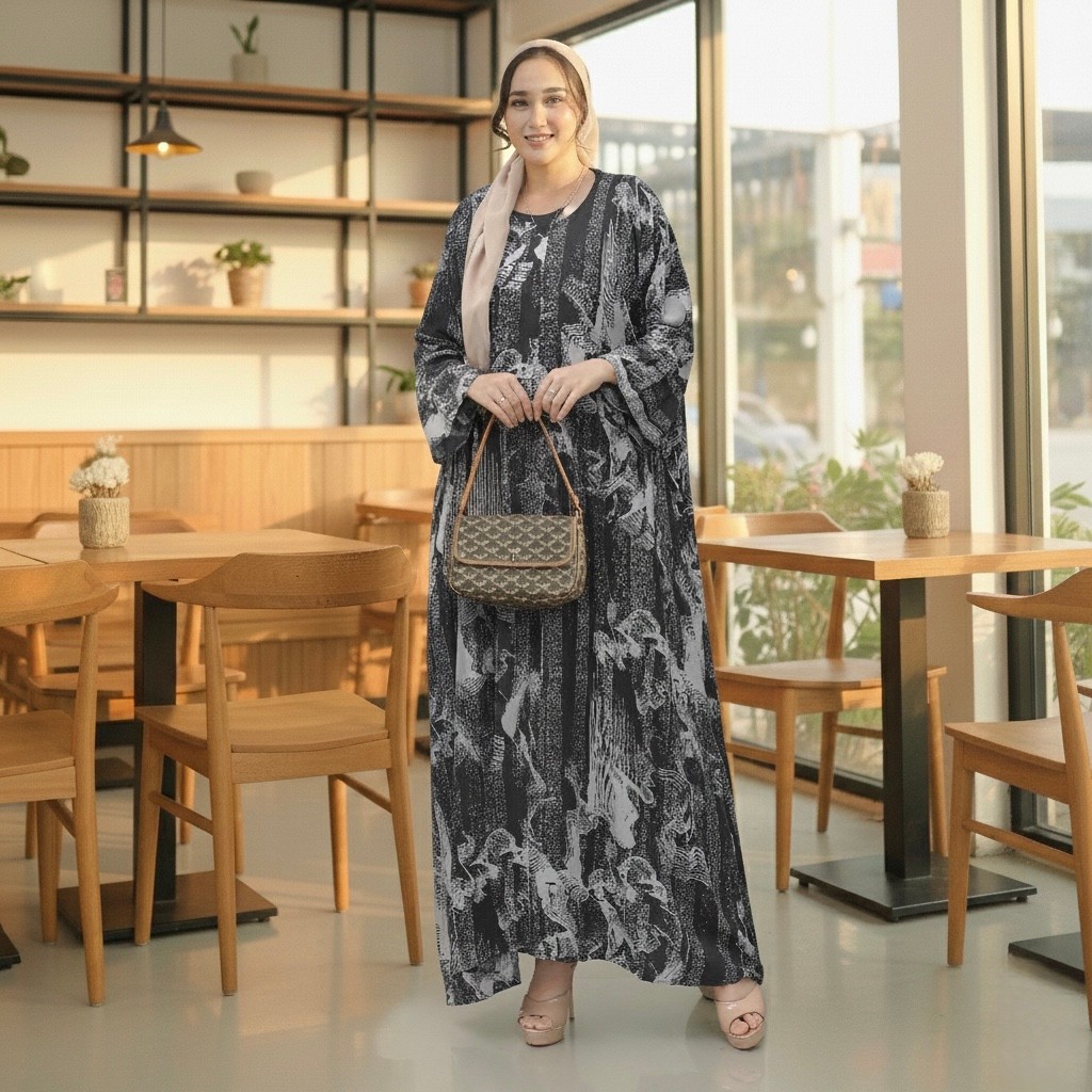 Zevix - Abaya Rayon Terbaru Bahan Adem Panjang Untuk Baju Premium Jumbo Mewah Elegan Nyaman Gamis Wa
