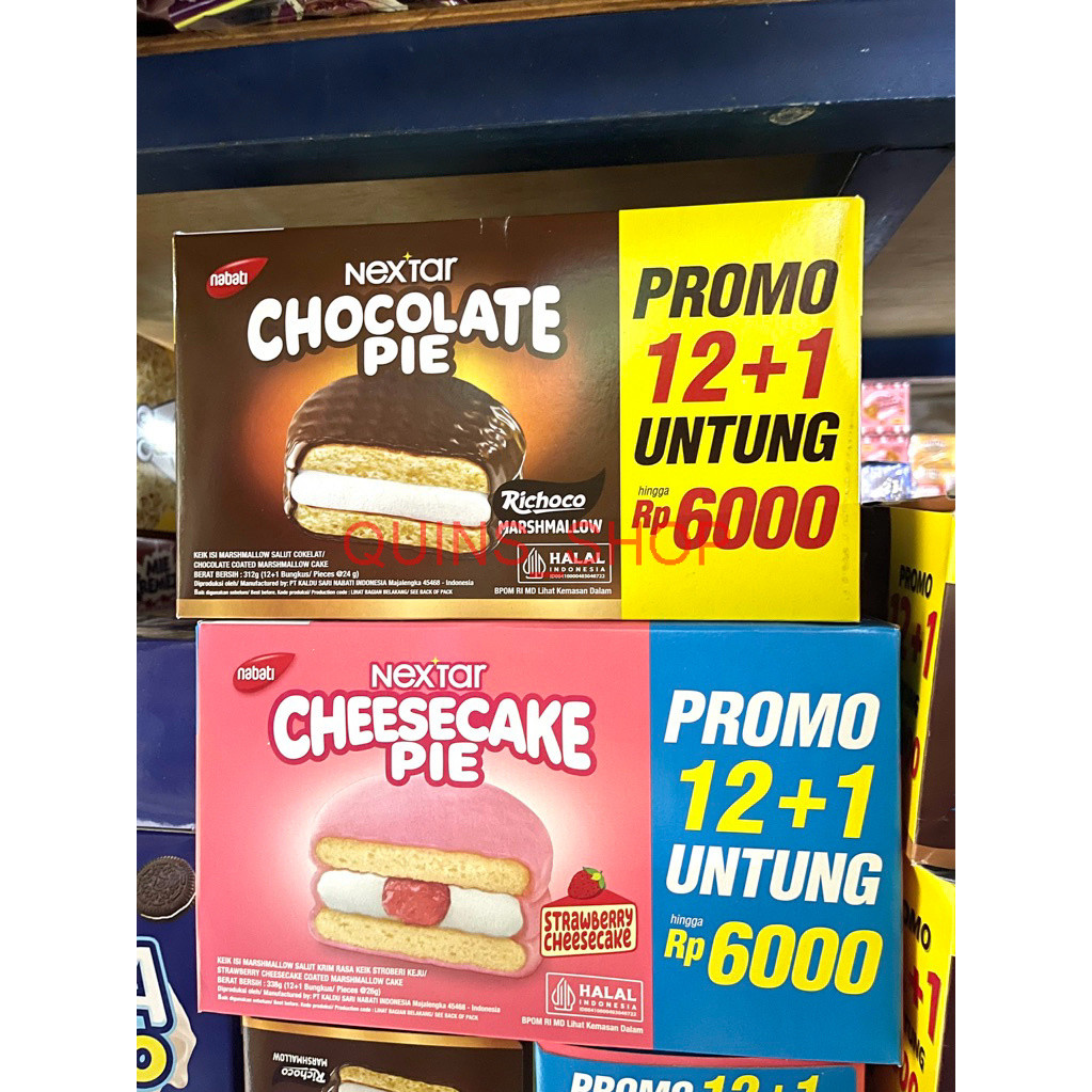 Nextar coklat pie 1 box isi 24pcs / Nextar coklat cheese pie / Richoco marshmallow quins_shop